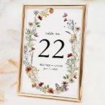 Rustic Boho Floral Table Number<br><div class="desc">Rustic Boho Floral Table Number. Guide guests to their seats with this boho-inspired table number card, framed by a delicate wildflower wreath in tones of rust, terracotta, and soft greens. Printed on a white background with black script and the couple’s names and wedding date, it adds a personalized and polished...</div>