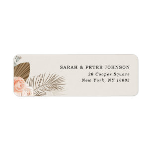 Rustic Boho Floral Terracotta Return Address Label