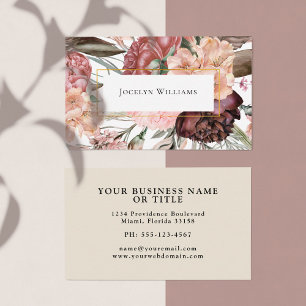 Rustic Boho Floral Watercolor Wildflowers Business Card