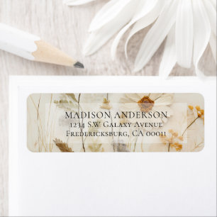 Rustic Boho floral Wedding Address Label