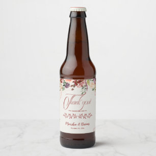 Rustic Boho Floral Wedding Favors Beer Bottle Label