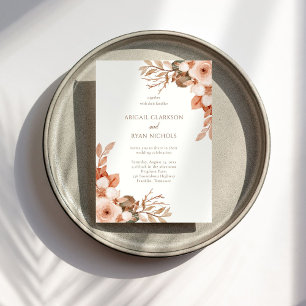 Rustic Boho Floral Wedding Invitation