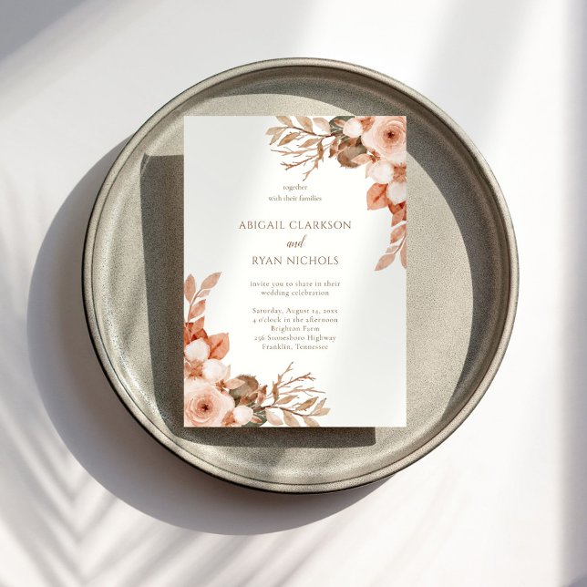 Rustic Boho Floral Wedding Invitation (Creator Uploaded)