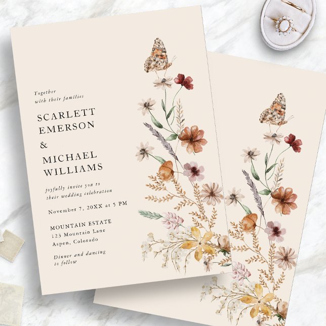 Rustic Boho Floral Wedding Invitations (Rustic Boho Floral Wedding Invitations
)