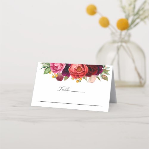 Rustic Boho Floral Wedding or Event Place Card