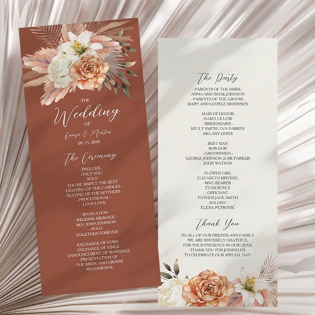 Rustic Boho Floral Wedding Program (Creator Uploaded)
