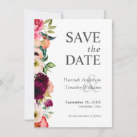 Rustic Boho Floral Wedding Save the Date