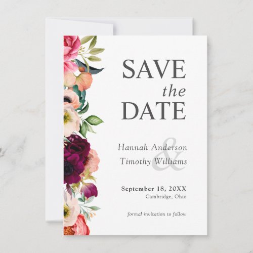 Rustic Boho Floral Wedding Save the Date