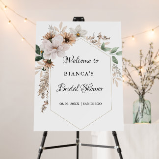 Rustic Boho Floral welcome Bridal shower sign