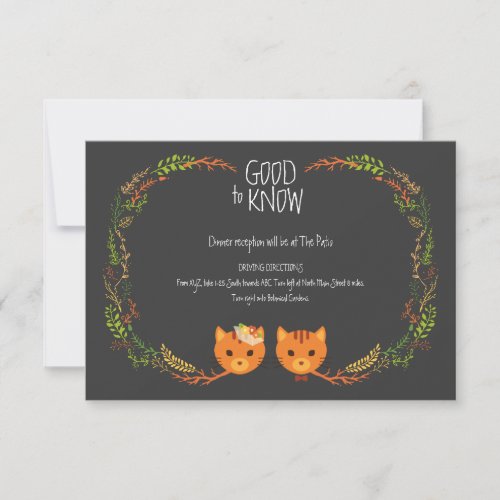 Rustic Boho Forest Cats Wedding Invitation