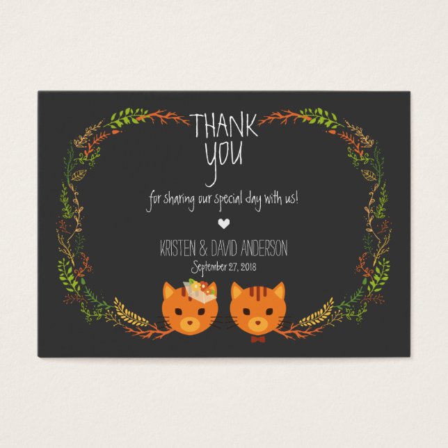 Rustic Boho Forest Cats Wedding Invitation (Front)