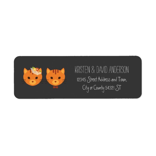 Rustic Boho Forest Cats Wedding Invitation Label