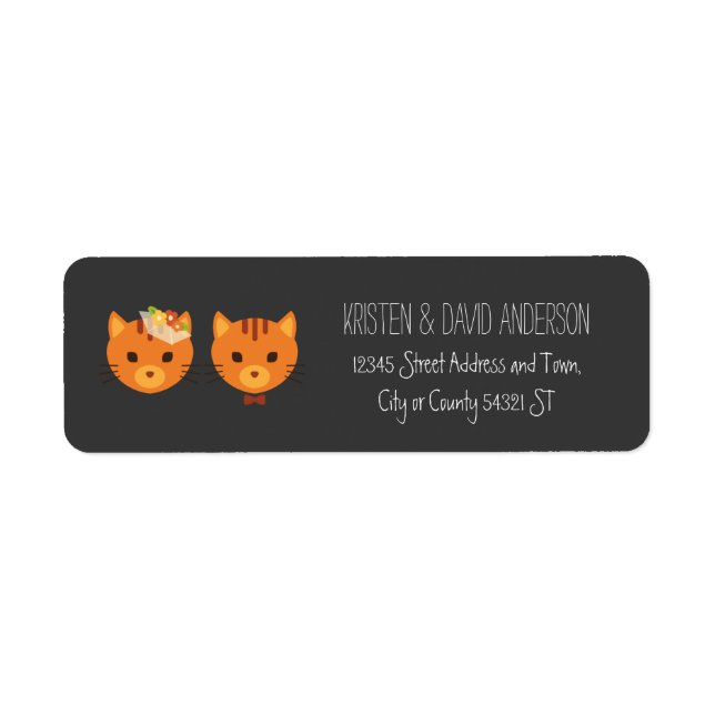 Rustic Boho Forest Cats Wedding Invitation Label (Front)