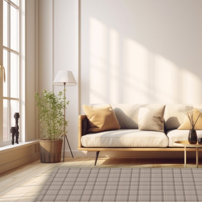 Rustic Boho Framhouse Neutral Check Plaid Area  Rug (Rustic Boho Framhouse Neutral Check Plaid Area Rug)