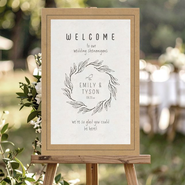 Rustic Boho Fun Wedding Welcome ID1109 Foam Board (Creator Uploaded)