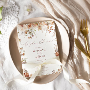 Rustic Boho Garden Flowers Couples Shower Invitation