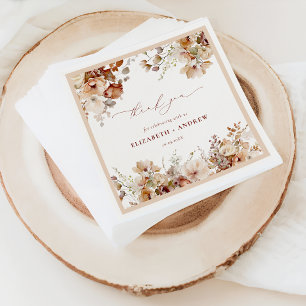 Rustic Boho Garden Flowers Wedding Napkins