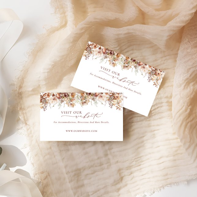 Rustic Boho Garden Flowers Wedding Website Enclosure Card (Creator Uploaded)