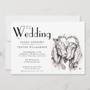 Rustic BOHO Goat Lovers  Invitation