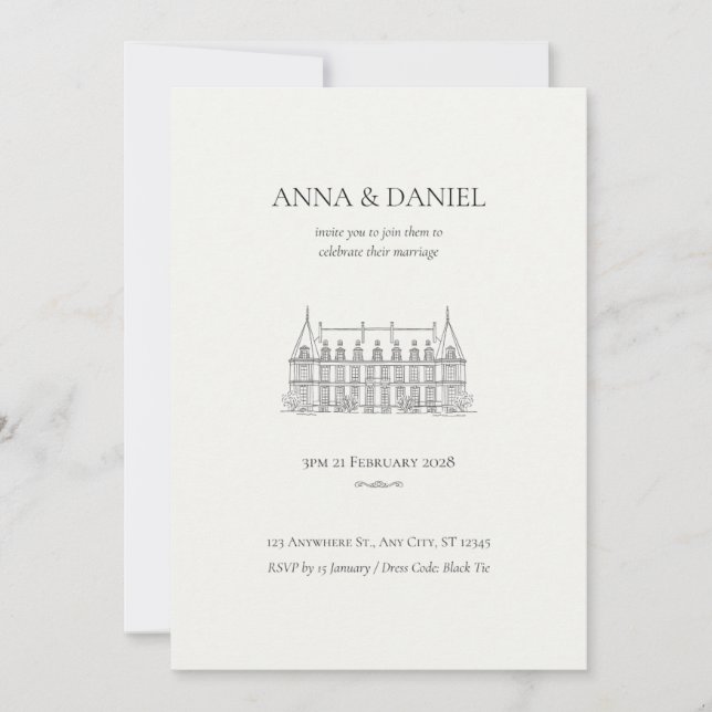 Rustic Boho Greenery Wedding Invitation (Front)