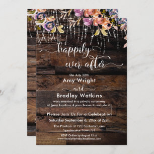 Rustic Boho Happily Ever AfterReception-Only Invitation