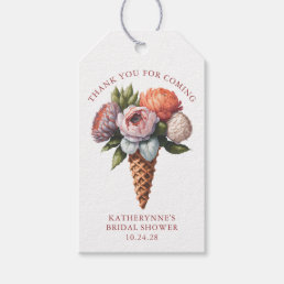 Rustic Boho Ice Cream Floral Bridal Shower Gift Tags