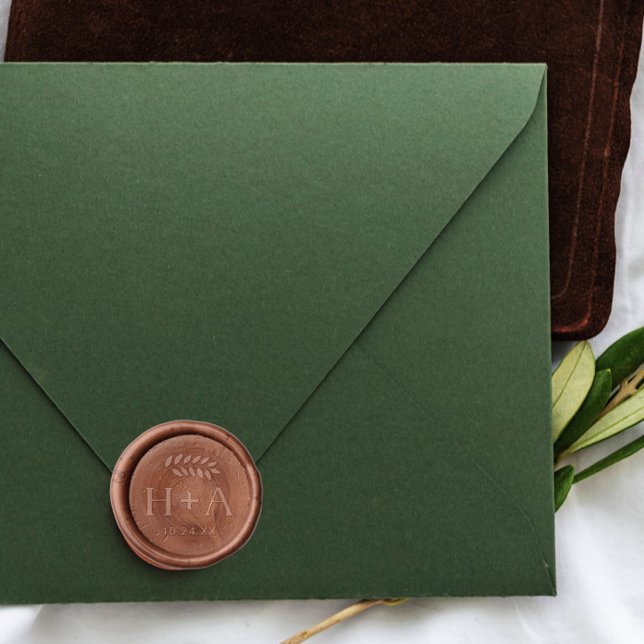 Rustic Boho Initials Monogram Wedding Wax Seal Sticker (Creator Uploaded)