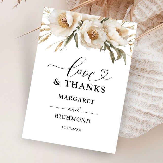 Rustic Boho Ivory Floral Wedding Thank You (Creator Uploaded)