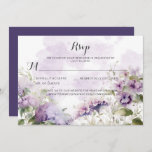 Rustic Boho Lavender Purple Floral Wedding  Invitation