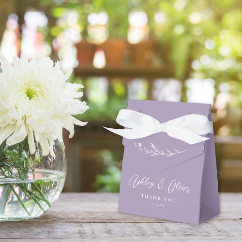 Rustic Boho Lavender Purple Wildflower Wedding Favor Boxes