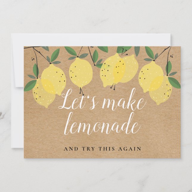 Rustic Boho Lemons Greenery Change The Date Card (Front)