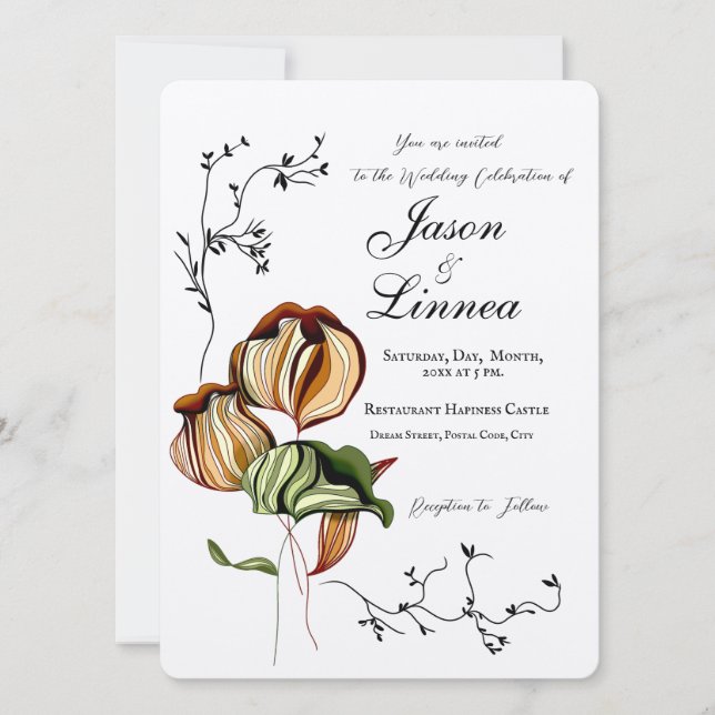 Rustic Boho Linear Vintage Minimalism Invitation (Front)