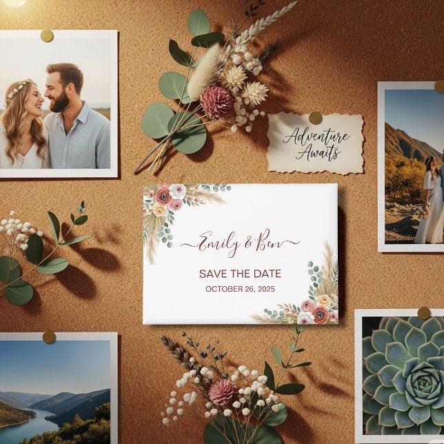 Rustic Boho Magnet Save the Date (Creator Uploaded)