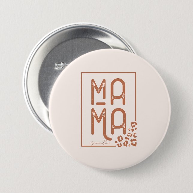 Rustic Boho Mama Button (Front & Back)
