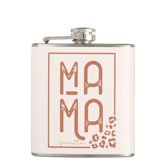 Rustic Boho Mama Flask (Front)