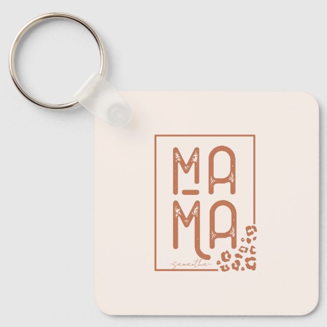 Rustic Boho Mama Keychain (Front)