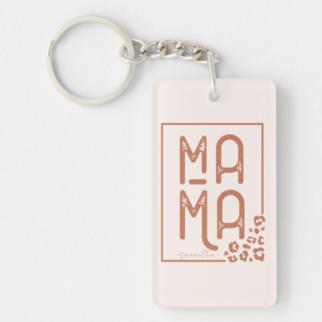 Rustic Boho Mama Keychain (Front)