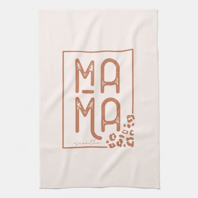 Rustic Boho Mama Kitchen Towel (Vertical)