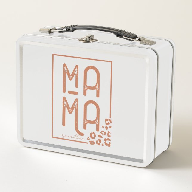 Rustic Boho Mama Metal Lunch Box (Front)