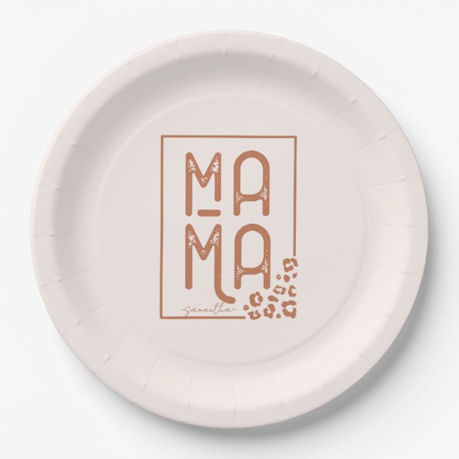 Rustic Boho Mama Paper Plates (Front)
