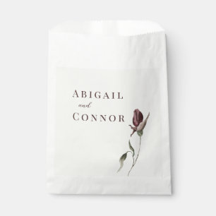 Rustic Boho Marsala Cream Floral Favor Bag