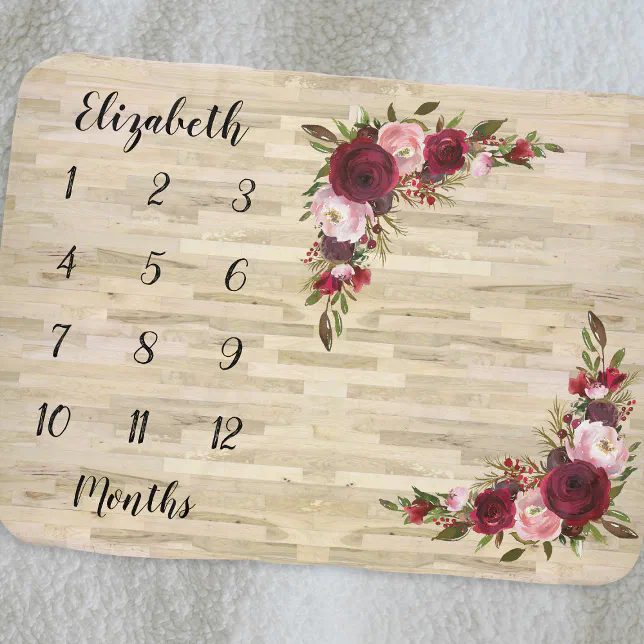 Rustic Boho Milestone Marker Monthly Baby Blanket Zazzle
