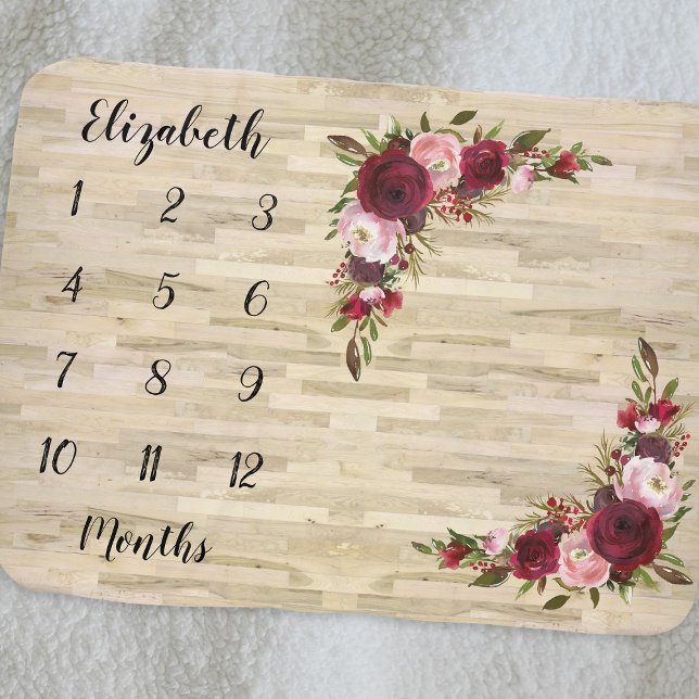 Rustic Boho Milestone Marker Monthly Baby Blanket (Creator Uploaded)