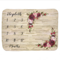 Rustic Boho Milestone Marker Monthly Baby Blanket Rustic Boho Milestone Marker Monthly Baby Blanket