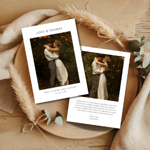 Rustic Boho Modern Couples Shower Photo Bridal Thank You Card