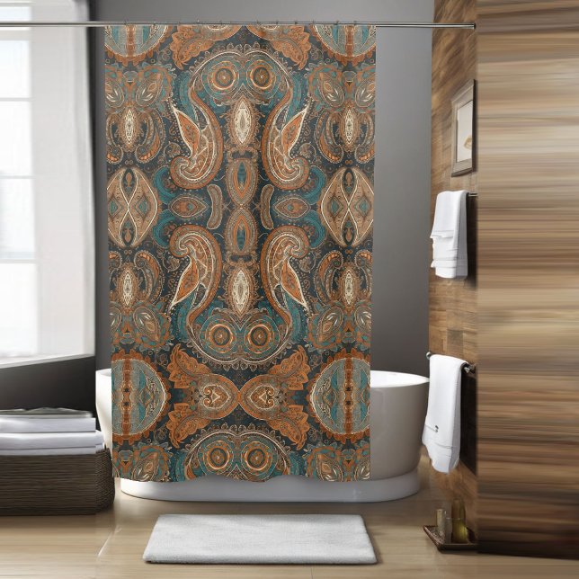 Rustic Boho Native Pattern Shower Curtain (Creator Uploaded)