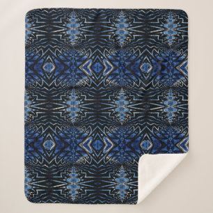 Rustic Boho Navy Blue Black Trendy Tribal Ethnic Sherpa Blanket