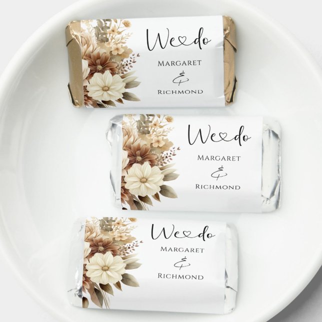 Rustic Boho Neutral Floral Wedding Sweet Favor (Creator Uploaded)