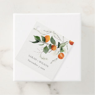 Rustic Boho Orange Blossom Botanical Wedding Favor Tags
