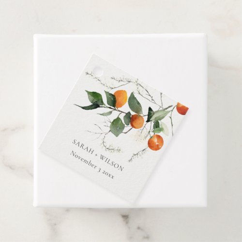 Rustic Boho Orange Blossom Botanical Wedding Favor Tags